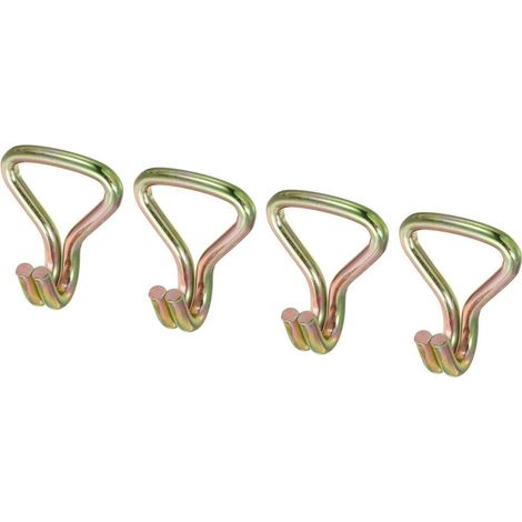 Crochets double J pour sangles d'arrimage de 2", lot de 4, capacité de charge de 3 tonnes