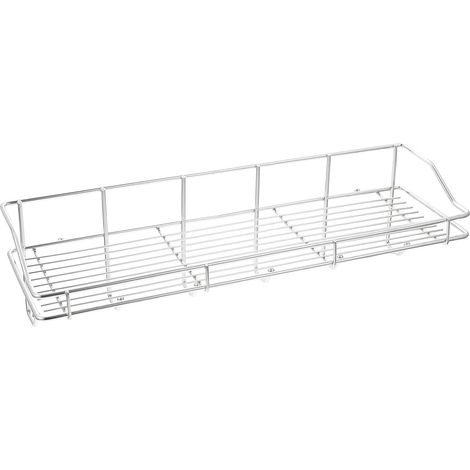 Organisateur de Salle de Bain en Acier Inoxydable avec Design Creux et Fixation Ventouse sans Perçage Cuisine et Hôtel, Étagère Murale Argentée Pratique (1/5)