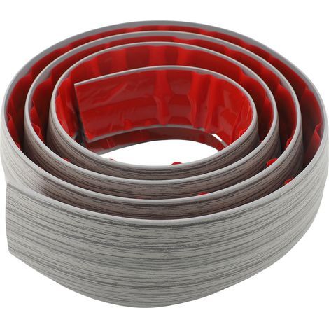 MEKOTRIN 2M Barre de Seuil Adhesive de Porte en PVC, Bandes de Transition Sol Rampe de Seuil Pente de Seuil, 10mm, pour des Hauteurs de 7-10mm(Grain de Bois Gris) (1/2)