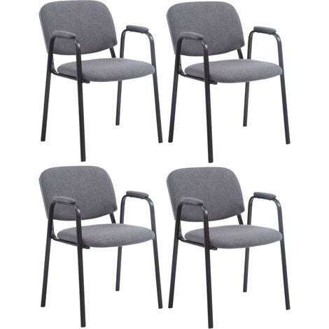 Set de 4 sillas de Confidente Ken Pro en Tela Gris