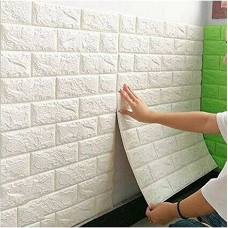 Set de 2 panneaux muraux 3D adhésifs en PVC – Dimensions 70 x 77 cm – Installation facile – Pour salon, chambre, cuisine