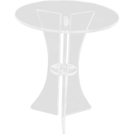Runder Tisch aus transparentem Acrylglas im Maßstab 1:6 für Puppenhäuser, dekorative Miniaturmöbel (1/5)