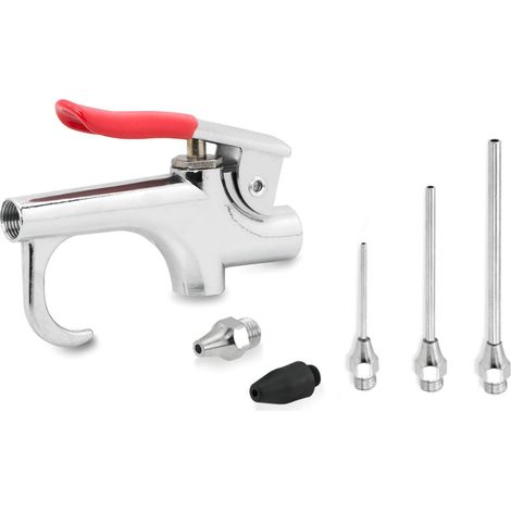 Souffleur de poussière portatif 1/4 po en alliage de zinc, pistolet à air comprimé portable pour le nettoyage, style américain, 90 PSI (1/5)