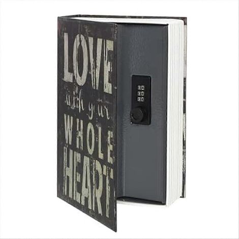 Coffre-fort livre décoratif avec serrure à code, boîte de rangement sécurisée pour objets de valeur, design bibliothèque, protection discrète, idéal maison ou bureau, finition réaliste (1/5)