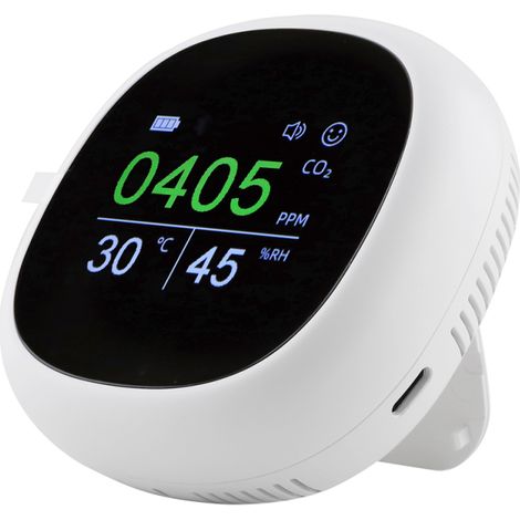 Beyamis Détecteur CO2 portable NDIR - Moniteur qualité air avec alarme rechargeable (1/5)