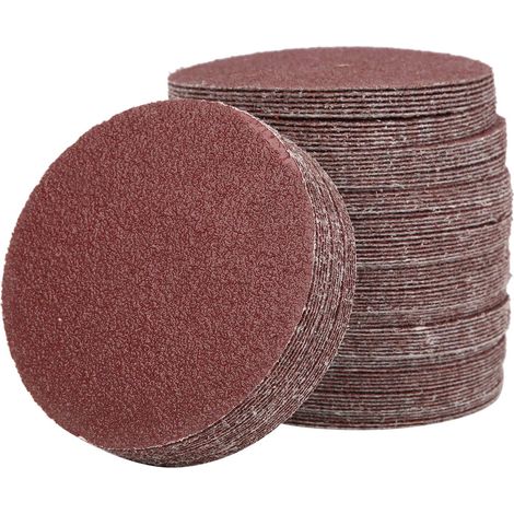 ZOLGINAH Papier de Verre, 100pcs 50mm Disque de Papier de Verre 2 Pouces, Papier de Verre Auto-Adhésif Papier de Verre Floqué, Avec Résistance à L'usure et Durabilité, Haute Efficacité de Travail (1/5)