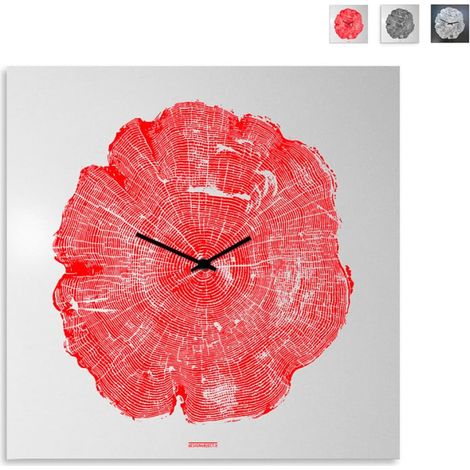 Quadratische Wanduhr modernes minimalistisches Design Tree of Life - Rot (1/5)
