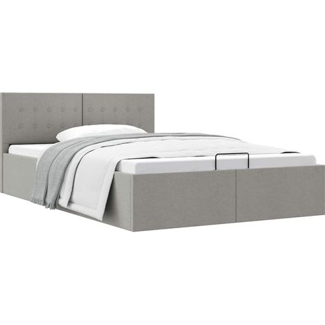 Maison Exclusive - Stauraumbett Hydraulisch Hellgrau Stoff 140×20