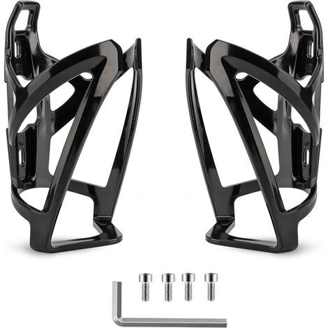 Fahrradflaschenhalter – Flaschenhalterung – Flaschenträger – Fahrradzubehör – Inkl. Schrauben und kleinen Schraubenschlüsseln – 2 Stück – Schwarz (1/5)