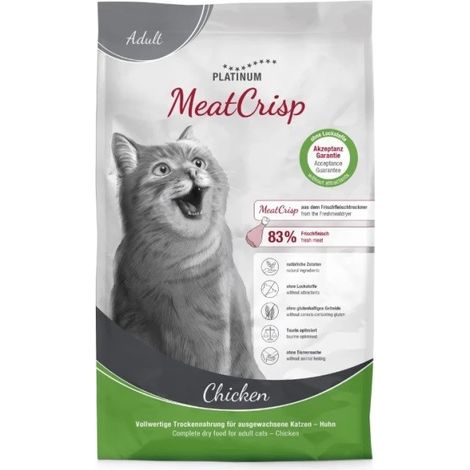 PLATINUM MeatCrisp Poulet Adulte - croquettes pour chat - 1,5 kg
