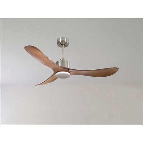 Modulo Regular Ring - Super destratificateur et ventilateur DC 132 cm Chrome pales bois blanc sans Lumière  25 à 40 m² (1/5)