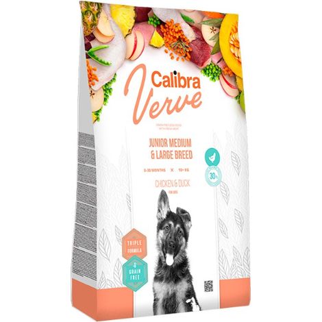 Calibra il cane Gf Verve Jr Medio razza anatra 12kg pollo