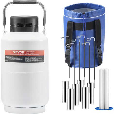 Réservoir d'Azote Liquide 3 L, Conteneur d'Azote Liquide en Alu, Dewar de Stockage de LN2, 6 Bidons, avec Sac de Transport et Sangles, Récipient Cryogénique pour l'Industrie de la Beauté (1/5)