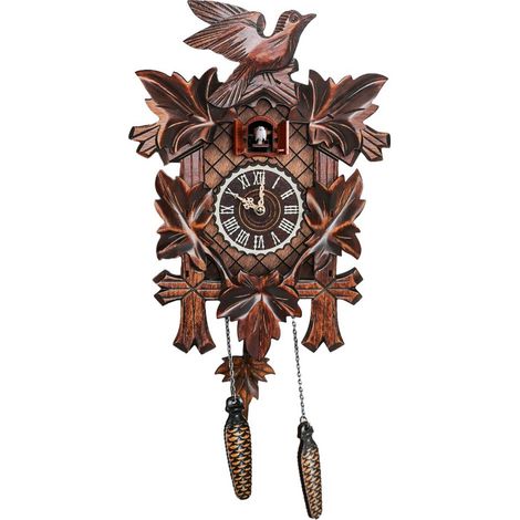 Vintage-Wanduhr mit Kuckucksmotiv, exquisite handgefertigte Holzweckeruhr für Zuhause und Büro (1/5)