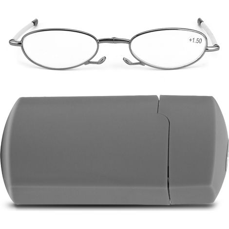 Lunettes de lecture pliables anti-fatigue pour hommes et femmes, modèle presbytie portatif gris +1.50 (1/5)