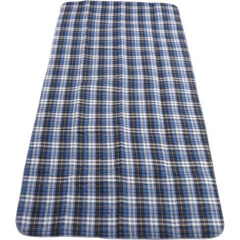 Alèses imperméables lavables pour incontinence adulte, taille 60x90 cm, motif carreaux bleus, réutilisables (1/5)