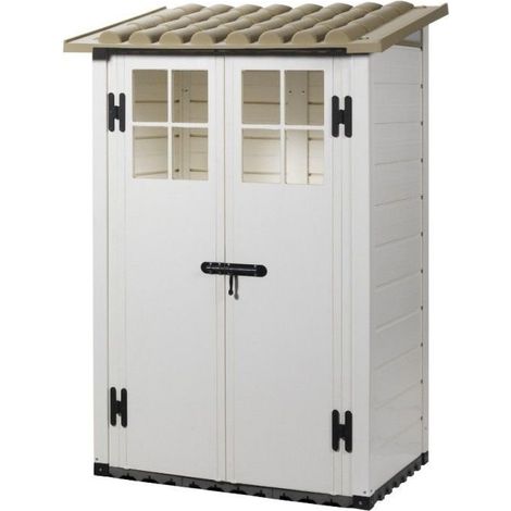 PVC-Gartenhaus mit Boden 139 x 95 x 201 cm Tuscany Evo 2 Türen (1/5)