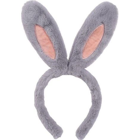 Osterhasenohren-Haarreif, Hasenohren-Haarband, Hasenohren-Haarreif für Kinder – 29 x 7 x 2 cm – Grau