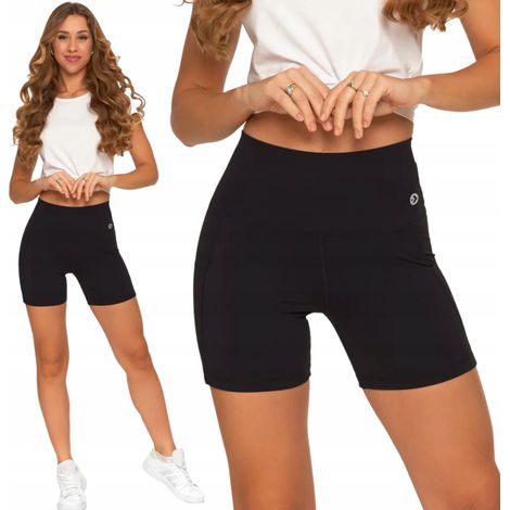 Damen-Radhose mit hohem Bund und Taschen, Moraj S, Schwarz (1/5)