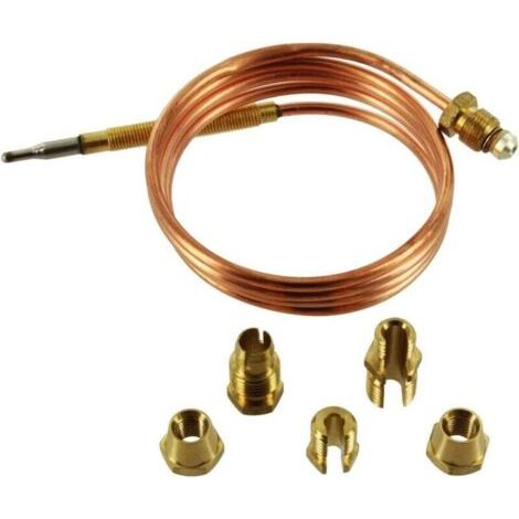BUNTHAUS PA Kit termocoppia gas, M6x0,75 con dado adattatore universale di ricambio, 150 cm (1/4)
