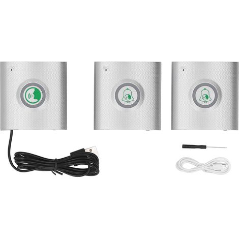 2 Appareils Extérieurs 1 Unité Intérieure Interphone Vocal 2 Voies Longue Distance 433MHz Sans Fil Intercom Sécurité Domicile Argent (1/5)