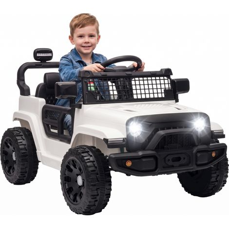 AIYAPLAY 12V Electric Car for Kids with Remote Control, Dual Motors, White (1/5)