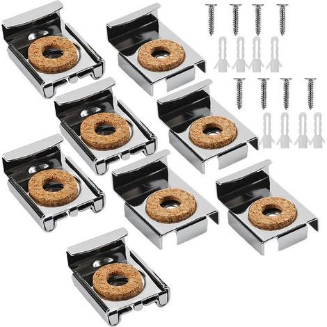 Pieces Wall Mirror Mounting Kit, Wall Mirror Bracket, Spring-Loaded Mirror Clips for Hanging and Securing Mirrors or Glass (1/5)