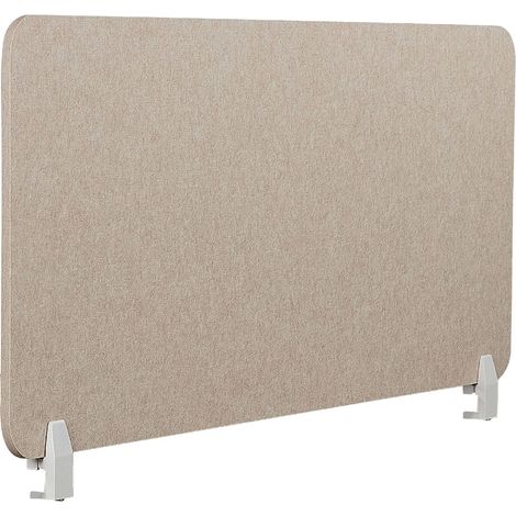 Panel separador acústico escritorio PET tapizado en tela 120 x 50 cm beige Split (1/5)