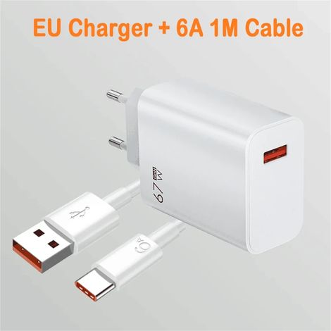 Chargeur ultra-rapide Xiaomi 67 W USB 6 A, câble Type C, adaptateur secteur pour téléphones Mi 12/11, POCO X5/X4 Pro, Redmi Note 9/10/11. (1/5)