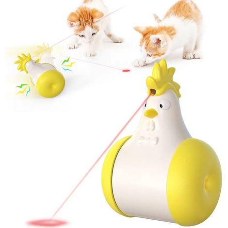 Gobelet électrique rechargeable USB avec sons, laser et couinement, jouet interactif poulet/chat (1/4)