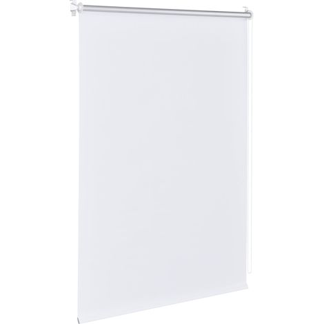 Tenda a rullo senza forare striscia in tessuto poliestere regolabile in continuo 45 x 150 cm bianco 030006072