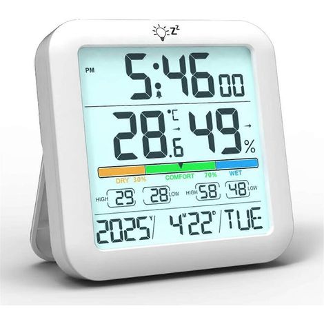 Genaues und kalibriertes Thermometer, Hygrometer und Feuchtigkeitsanzeiger für den Innenbereich. (1/5)