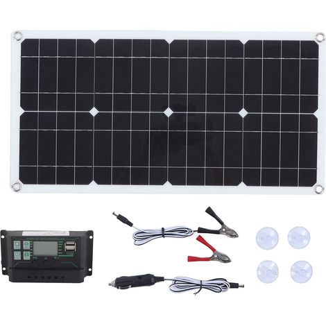 Kit panneau solaire monocristallin 250W avec régulateur de charge 10A, ports USB doubles, charge batterie pour camping-car bateau voiture (1/5)