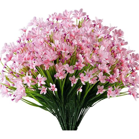 6 paquets Fleurs d'orchidée artificielle, plantes en plastique pour mariage Bridle Bouquet en plein air Maison Jardin Cuisine Bureau Table Vase rose (1/5)