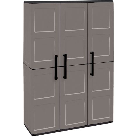 Artplast – Armoire de jardin haute avec portes – Polypropylène recyclable – Résistante aux intempéries – Dimensions 102 x 37 x H 163 cm – Charge 20 kg par étagère (1/5)