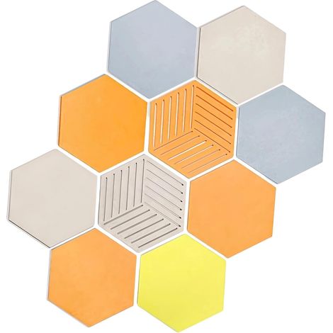 Panneaux muraux hexagonaux en feutre avec adhésif, 26 cm / 10, 24 pouces X 30 cm / 11, 81 pouces, décoration murale décorative pour salon, chambre à coucher, bureau, espace de travail, ensemble (1/5)
