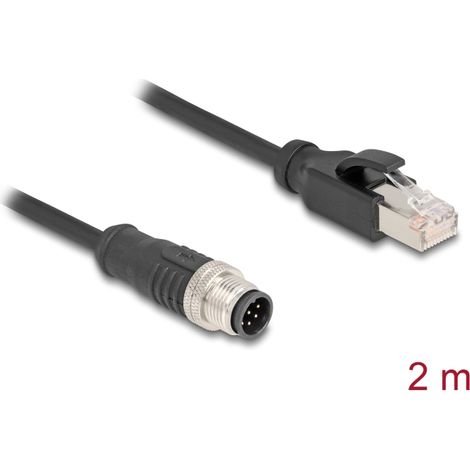 Delock Cable M12 codificado A 8 pin macho a RJ45 macho PVC 2 m