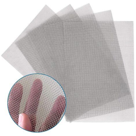 Paquet de 5 Treillis Métalliques en Acier Inoxydable 304, Maille d'Aération 11,8"x8,2", Trou de 1 mm