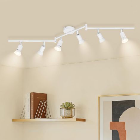 Ceiling Light with 6 Spots, Iron, 350° Adjustable, GU10 Socket, Indoor Kitchen/Living Room (1/5)