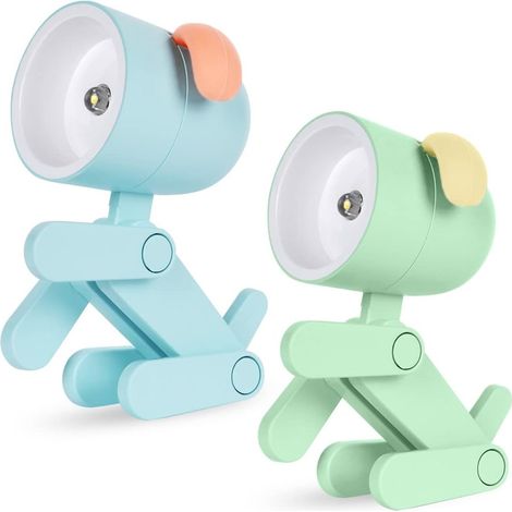 Lampe de nuit LED mignonne en forme de chien, lampe de table pour enfants, lampe de nuit portable et réglable, mini lampe de nuit dessin animé, cadeau pour enfants et étudiants