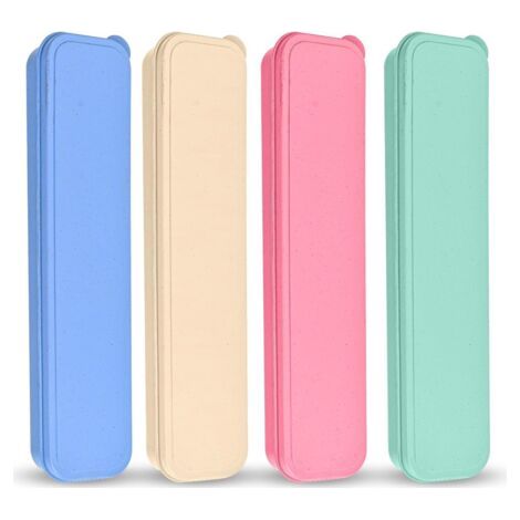 royaluxe-4 pièce - Boîte à couverts portable Boîte de rangement de vaisselle de voyage, boîte de rangement simple pour kit de coutellerie, 25 x 6 cm (1/4)