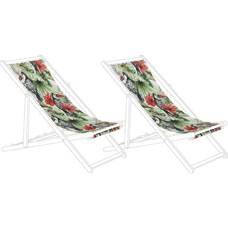 Conjunto de 2 telas de poliéster multicolor para tumbona de jardín patrón de tucán moderno exterior Anzio / Avellino