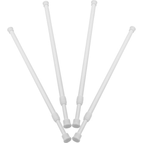 Lot de 4 Barres de Sécurité aux Fenêtres Blanches Réglables en Plastique Embouts Antidérapants Faciles à Installer et Retirer pour Penderie et Porte Coulissante (1/5)