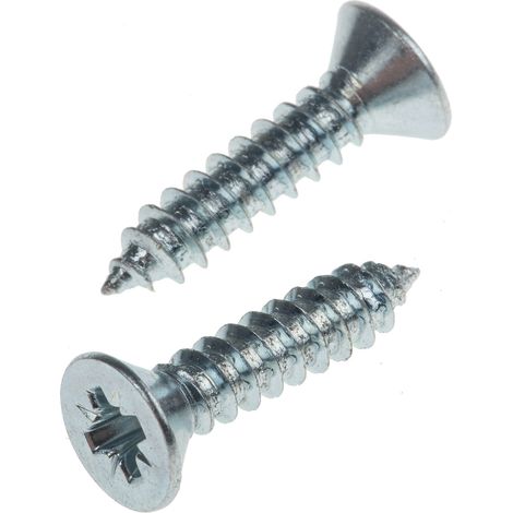 Vis autotaraudeuse RS PRO, N°8 x 19mm, tête Fraisée, en Acier ( Prix pour Boîte de 100 )