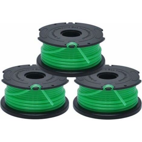 Ersatzspulen für Rasentrimmer, automatische Fadenvorschubspule, 3 x 6 m strapazierfähiger Nylonfaden, 2 mm Durchmesser, Fontainebleau, 3er-Pack, Grün