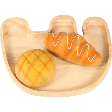 Assiette compartimentée en bois en forme d'éléphant, idéale pour décorer la cuisine. (1/5)