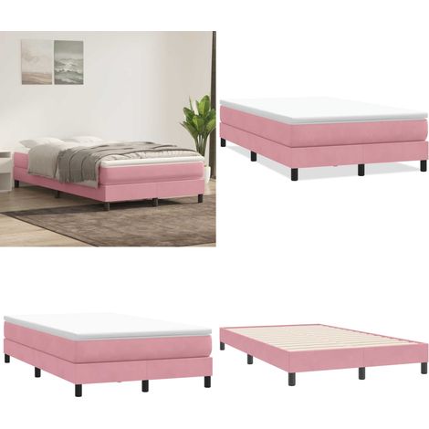 vidaXL Boxspringbett ohne Matratze Rosa 120x220 cm Samt (1/5)