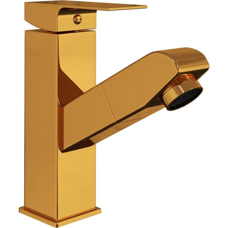 Rubinetto lavabo a scomparsa miscelatore miscelatore per bagno finitura per interni 17,2 cm oro 020003526