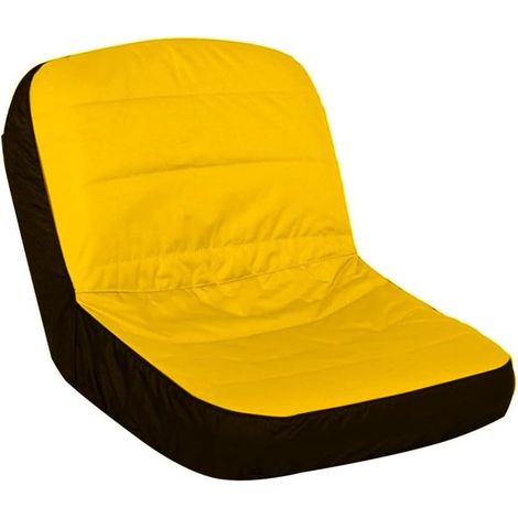 Housse de siège de tondeuse à gazon pour tracteur autoporté avec poches de rangement Oxford 600D - Coussin rembourré gris et jaune - 50 x 40 x 35 cm (jaune) (1/5)