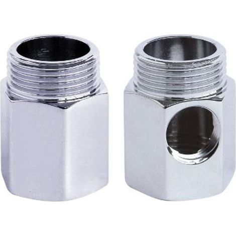 Paire d'entretoises fixes M/F 3/4"×3/8" chromées Tecom